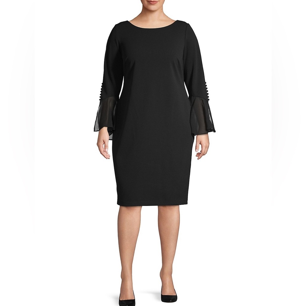 NWT Calvin Klein Plus Bell-Sleeve Sheath Dress, Size 20